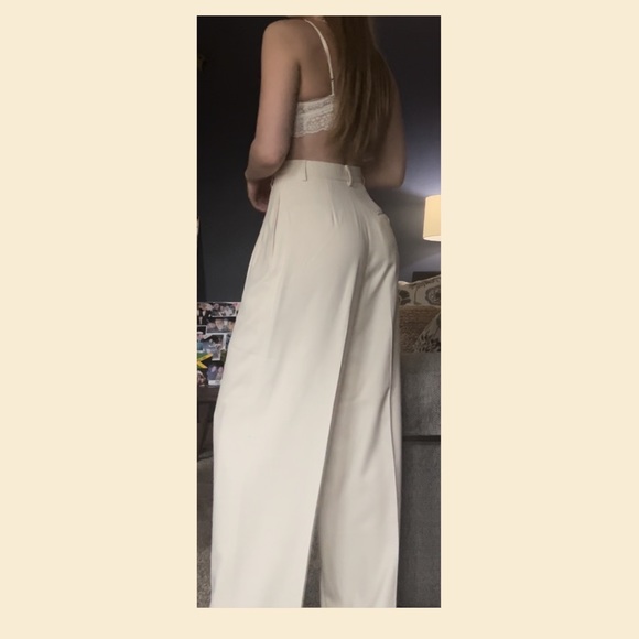 CREAM/TAN OUTFIT BUNDLE SILK SLACKS BLAZER HEELS BRIDAL - Picture 4 of 4